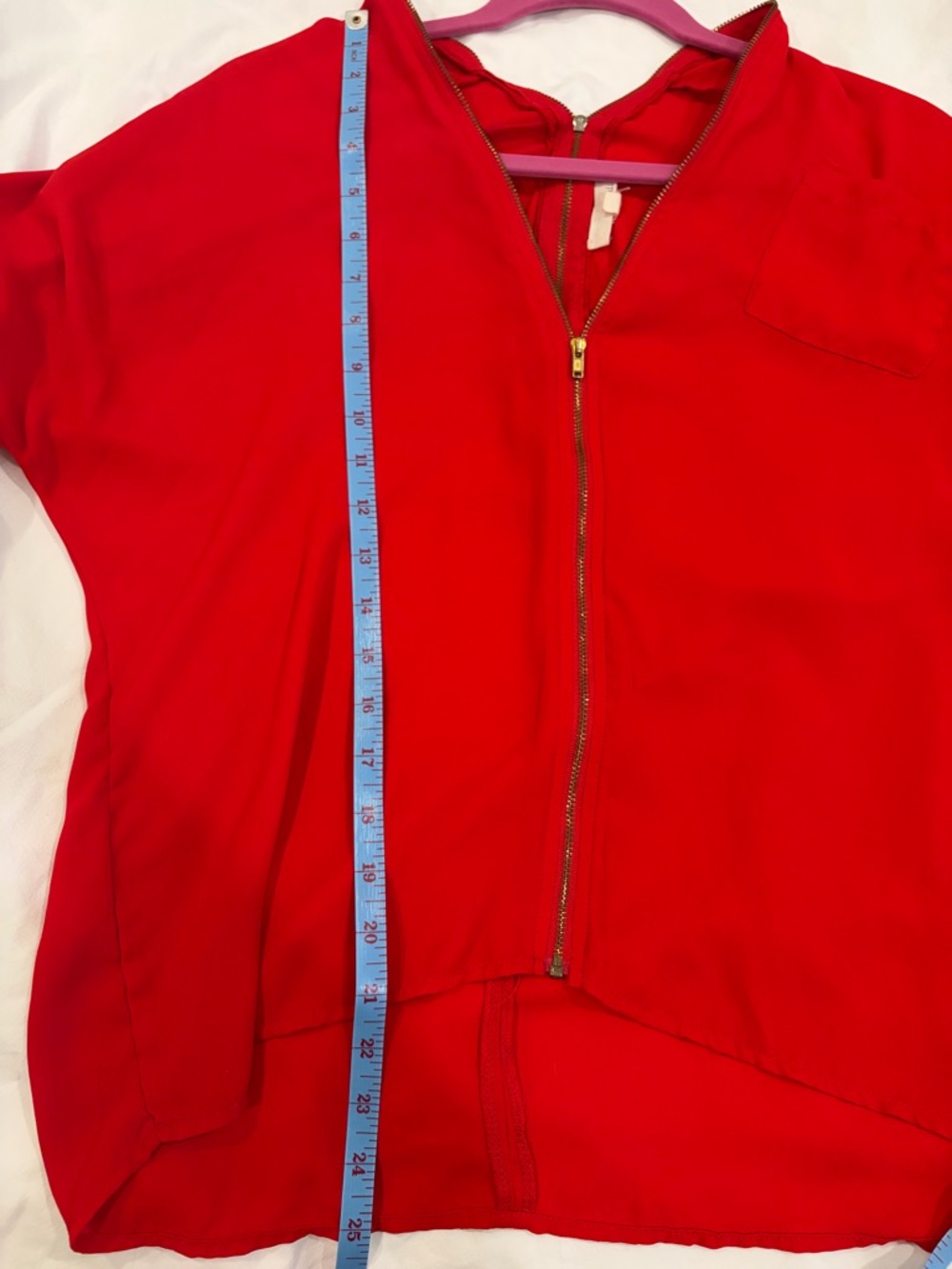 Kaii Red Zip-Front & Back Women's Top Small - Picture 5 of 7